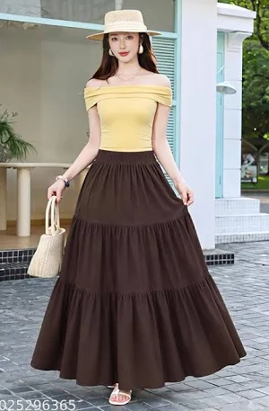 Cocoa Tiered Maxi Skirt